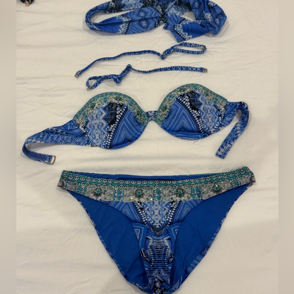 Blue Patterned Bikini Set